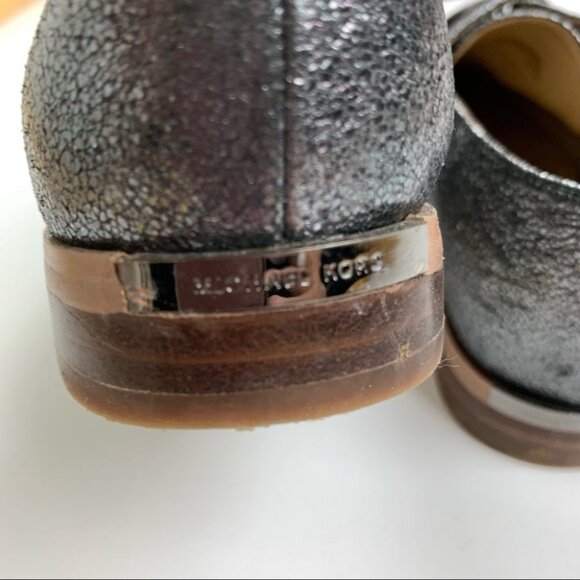 Michael Kors Black Sparkle Lace Up Oxfords Shoes - Picture 5 of 8